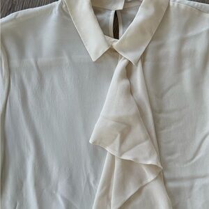 Anne Fontaine Cream Ruffle Blouse